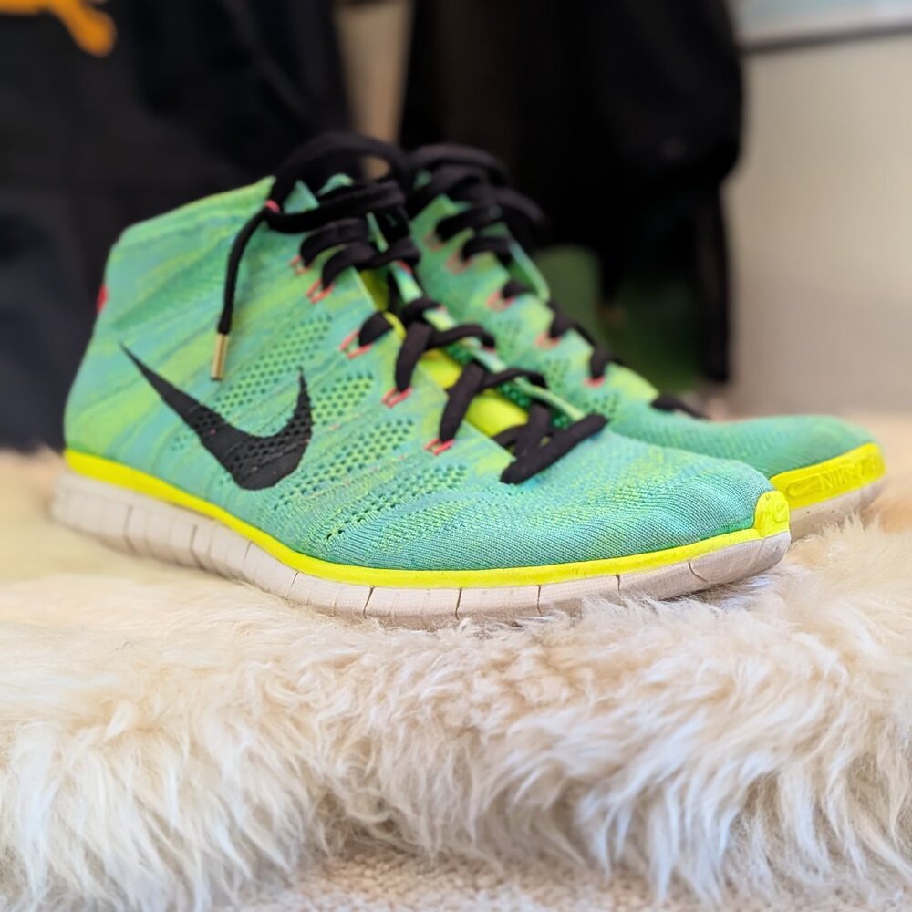 Nike Free Flyknit Chukka Mens 11.5 Hyper Turquoise
